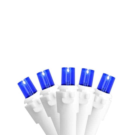 100ct. LED Wide Angle Icicle Christmas Lights With White Wire By Northlight in Blue | 5.5" | Michaels®